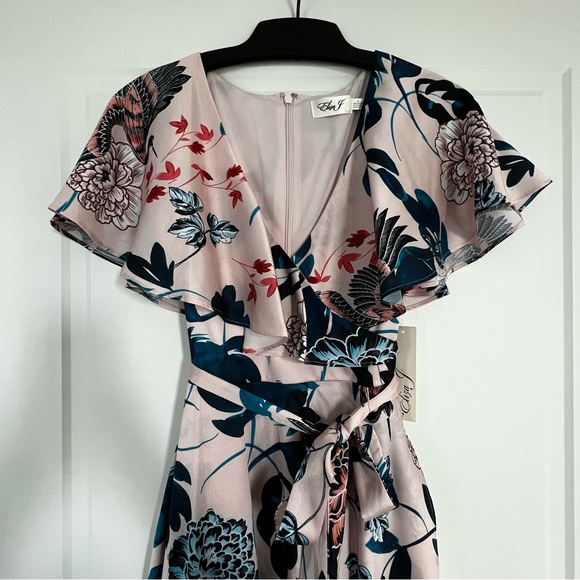 ELIZA J Floral Faux Wrap High Low Dress - Picture 7 of 7